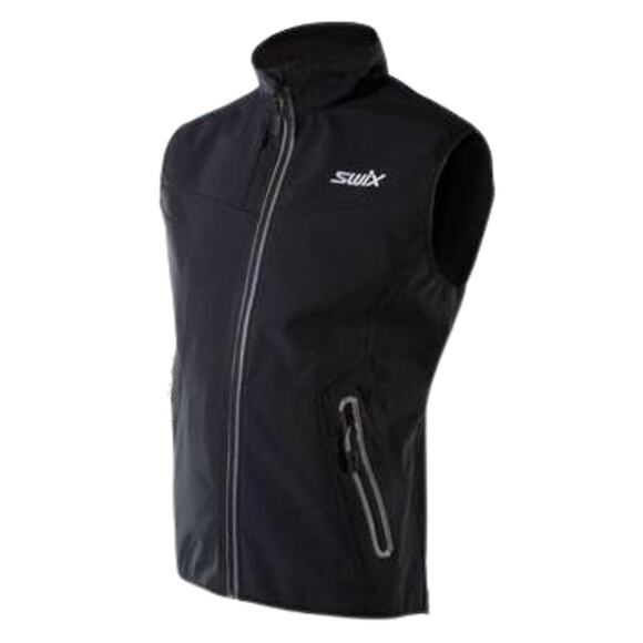 Swix Bergan Vest Ski Full Zip Wind Resistant Zip Pockets Winter Black Large - Picture 1 of 8